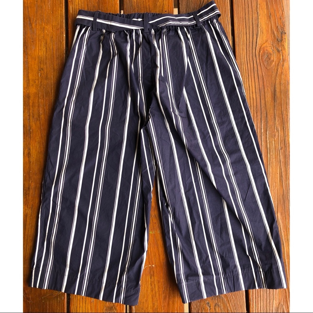J. Crew Wide Leg Stripe Cotton Poplin Pants, 4 - Picture 5 of 8